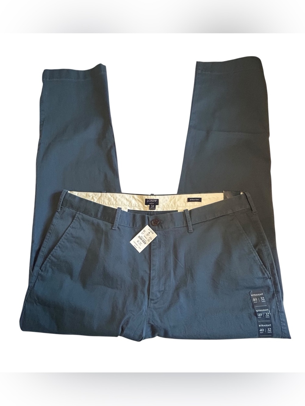 J. Crew Men's blue gray Flat-Front Chinos size 40x32